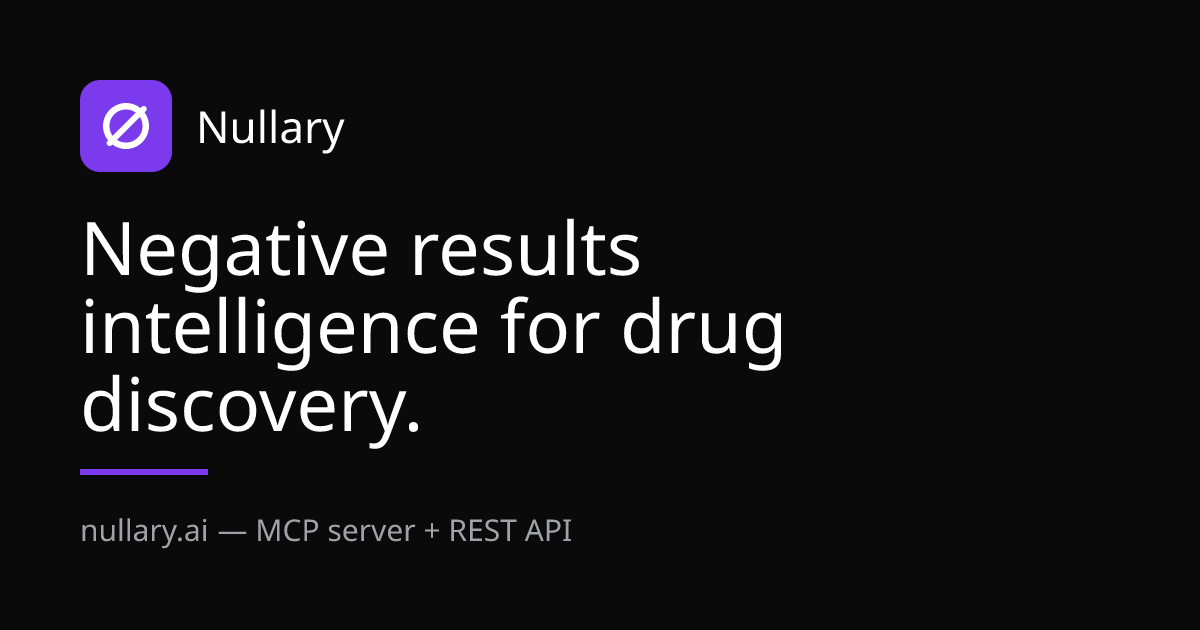 Nullary — Negative results intelligence for drug discovery